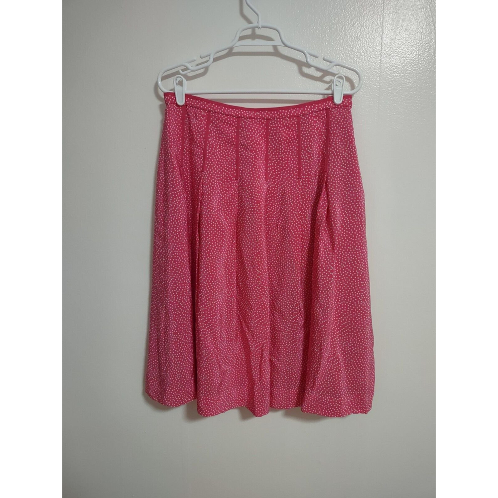 Pendleton Women's 12 Pink Polka Dot Silk Lined Mid Length Skirt